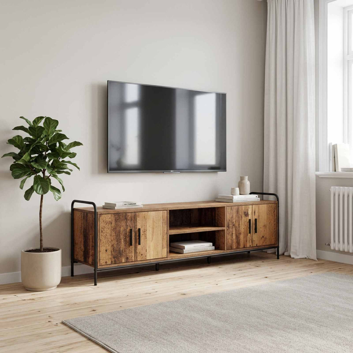 TV Cabinet 167.5 x 33 x 50 cm Old Wood Engineered Wood