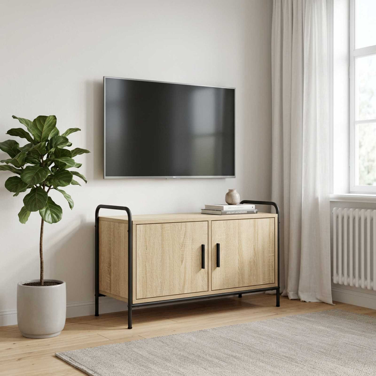TV Cabinet 79.5 x 33 x 50 cm Sonoma Oak Engineered Wood