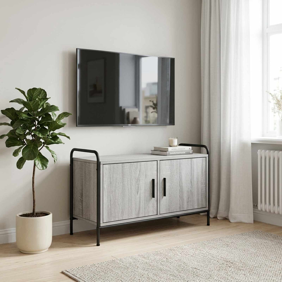 TV Cabinet 79.5 x 33 x 50 cm Grey Sonoma Engineered Wood