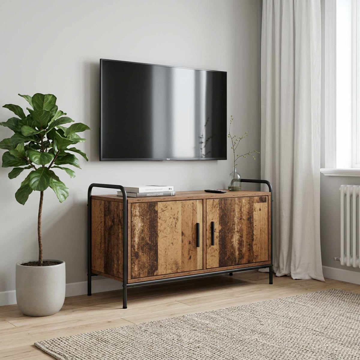 TV Cabinet 79.5 x 33 x 50 cm Old Wood Engineered Wood