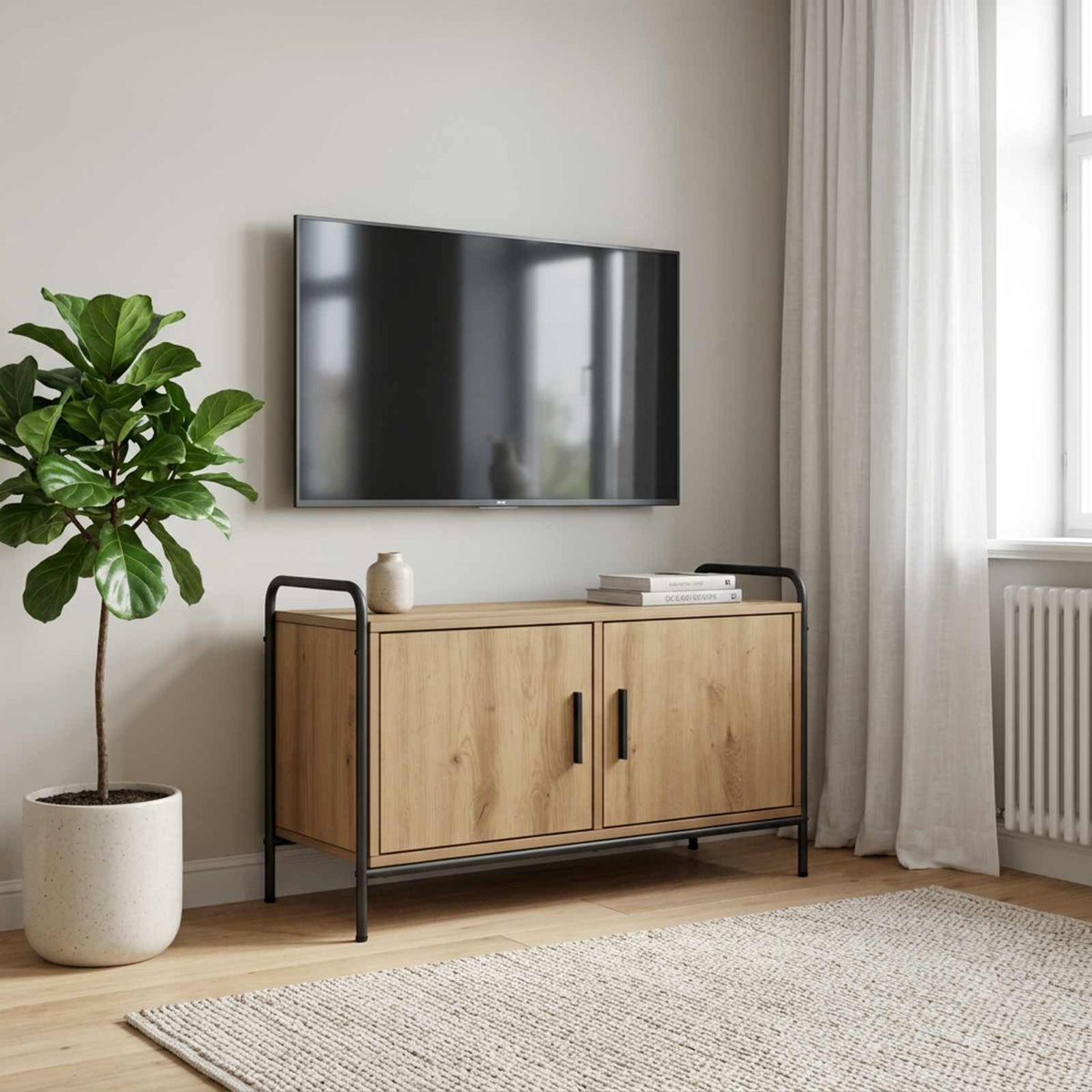 TV Cabinet 79.5 x 33 x 50 cm Artisan Oak Engineered Wood