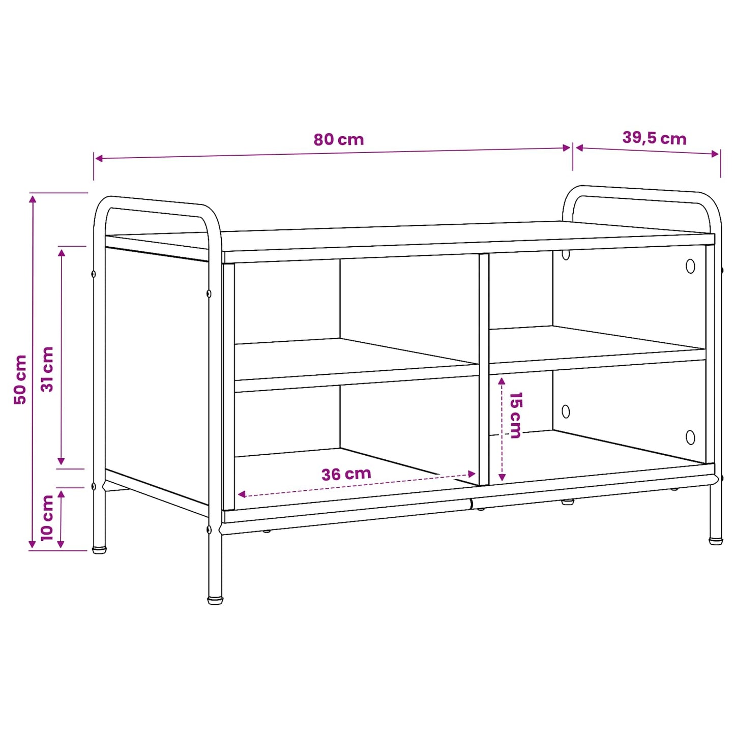 TV Cabinet 80 x 39.5 x 50 cm Black Oak Engineered Wood