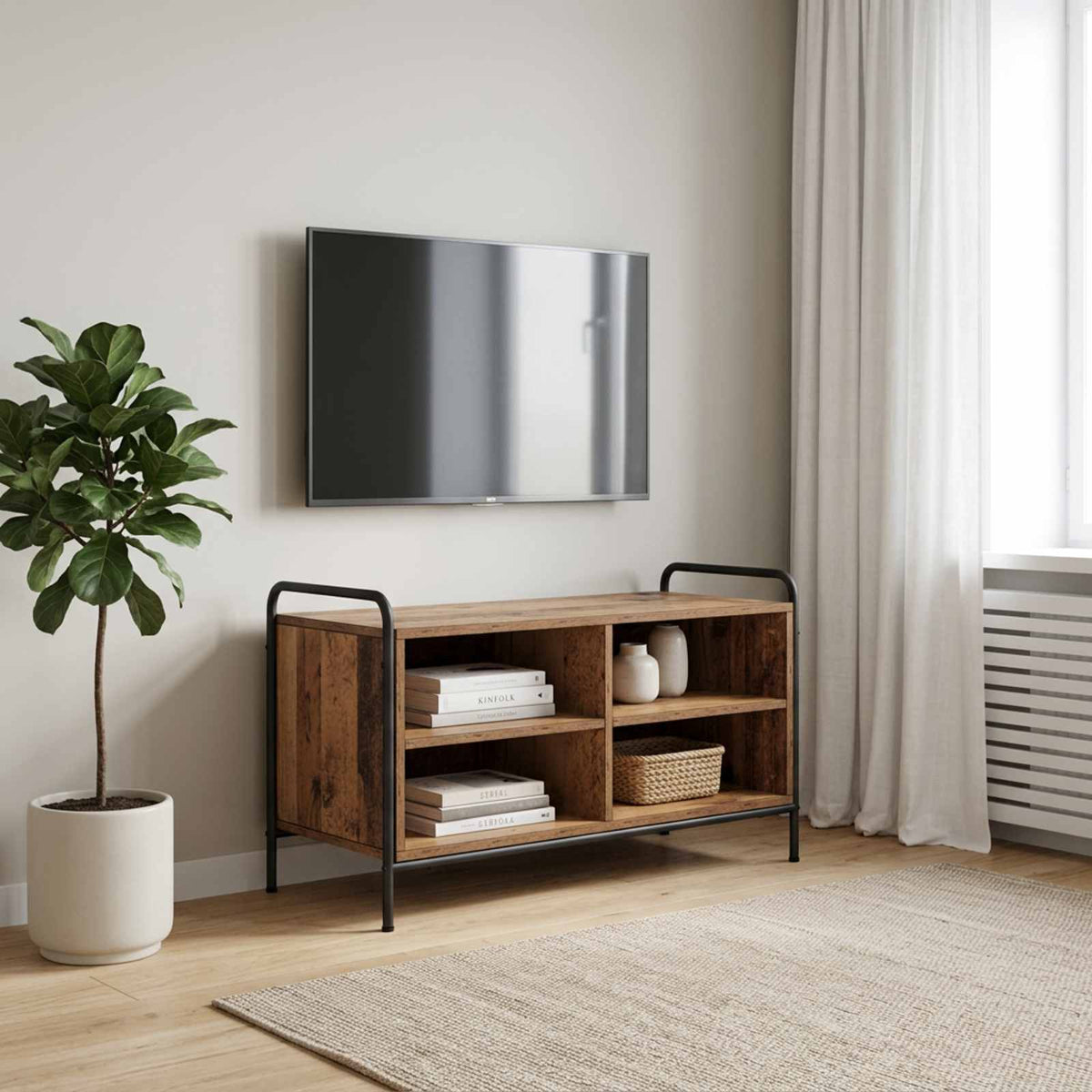 TV Cabinet 80 x 39.5 x 50 cm Old Wood Engineered Wood