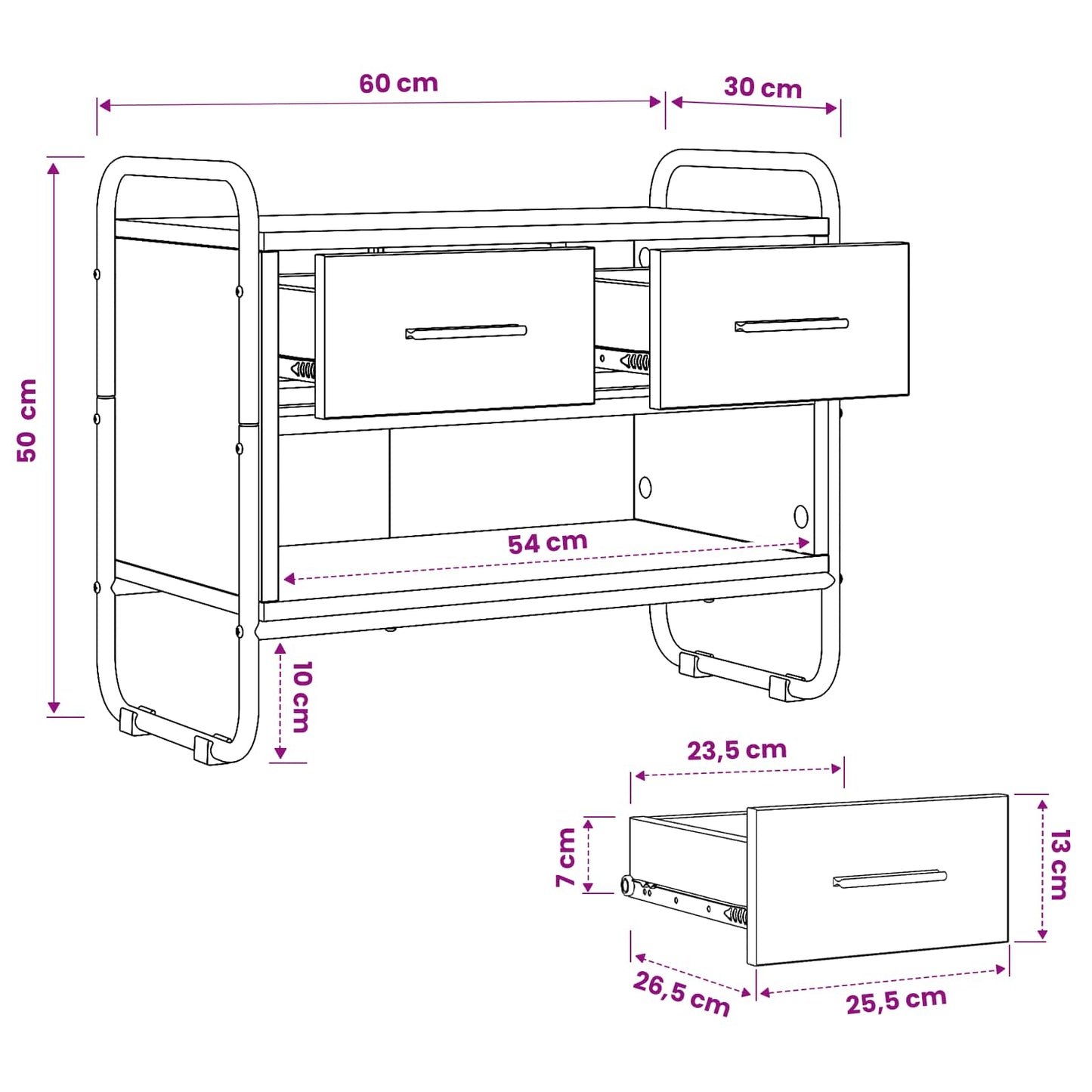 TV Cabinet 60 x 30 x 50 cm Old Wood Engineered Wood