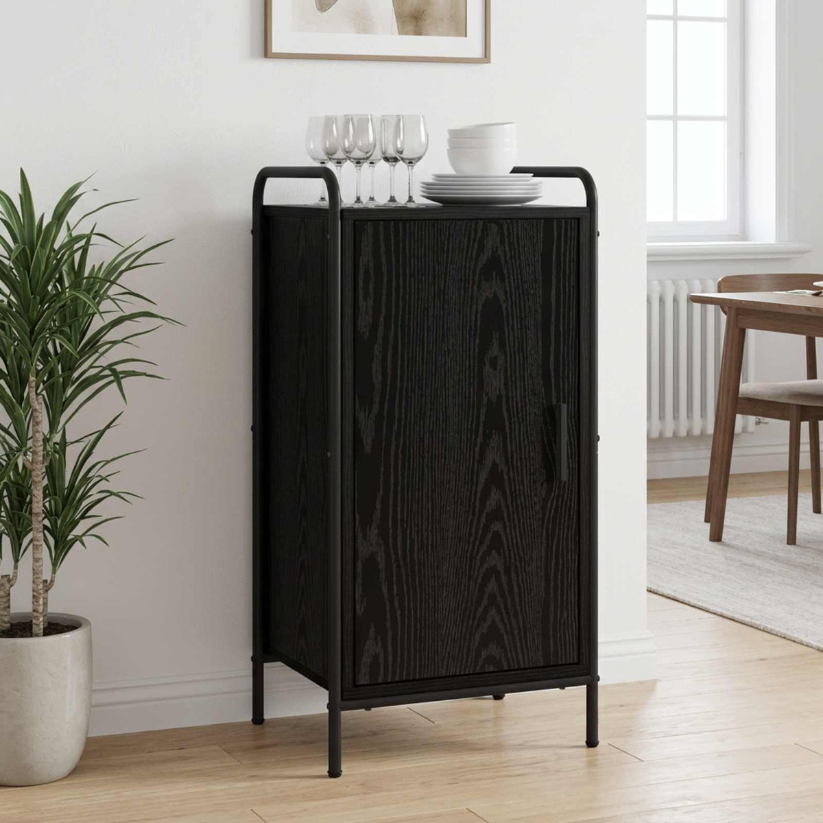 Sideboard Black Oak 40 x 33 x 80.5 cm Engineered Wood