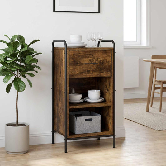 Sideboard Smoked Oak 40 x 33 x 80.5 cm Engineered Wood