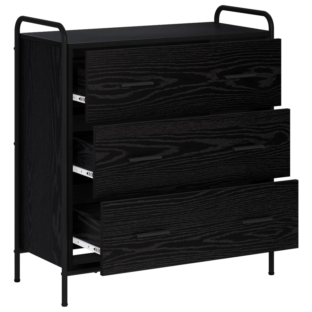 Sideboard Black Oak 73 x 33 x 81 cm Engineered Wood