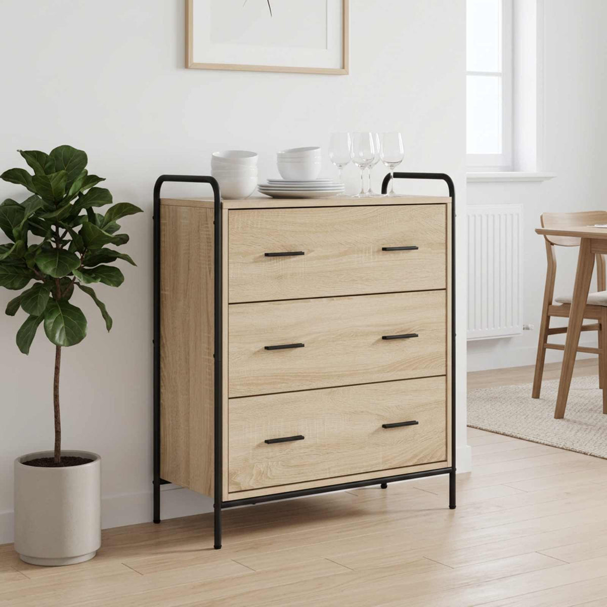 Sideboard Sonoma Oak 73 x 33 x 81 cm Engineered Wood