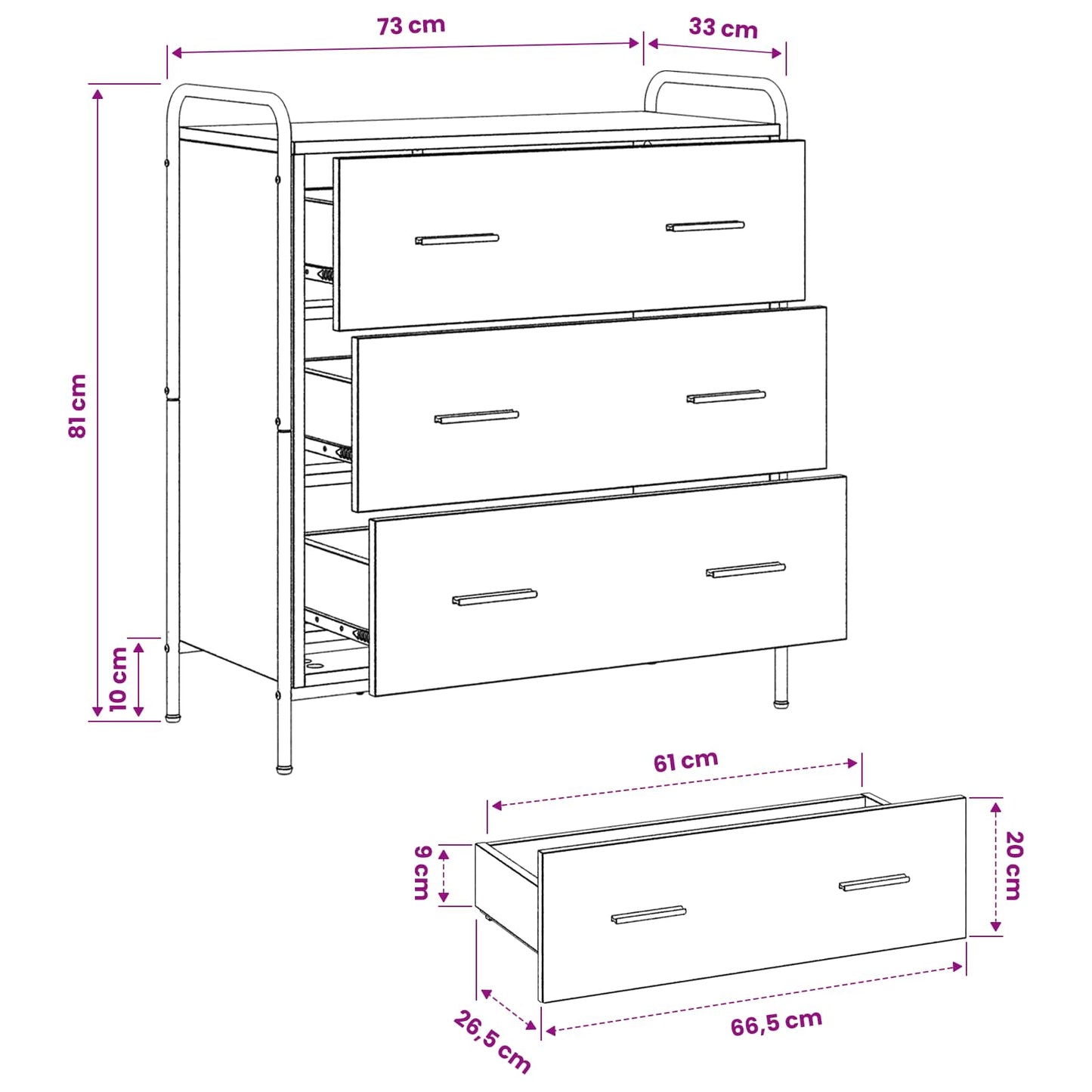 Sideboard Sonoma Oak 73 x 33 x 81 cm Engineered Wood