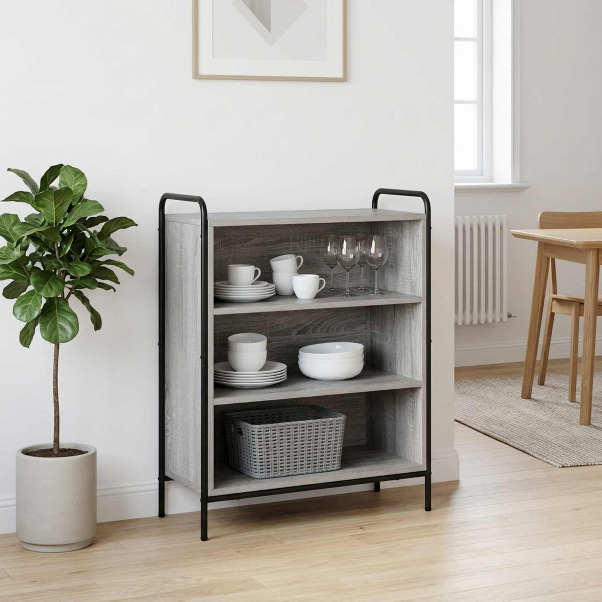Sideboard Grey Sonoma 73 x 33 x 81 cm Engineered Wood