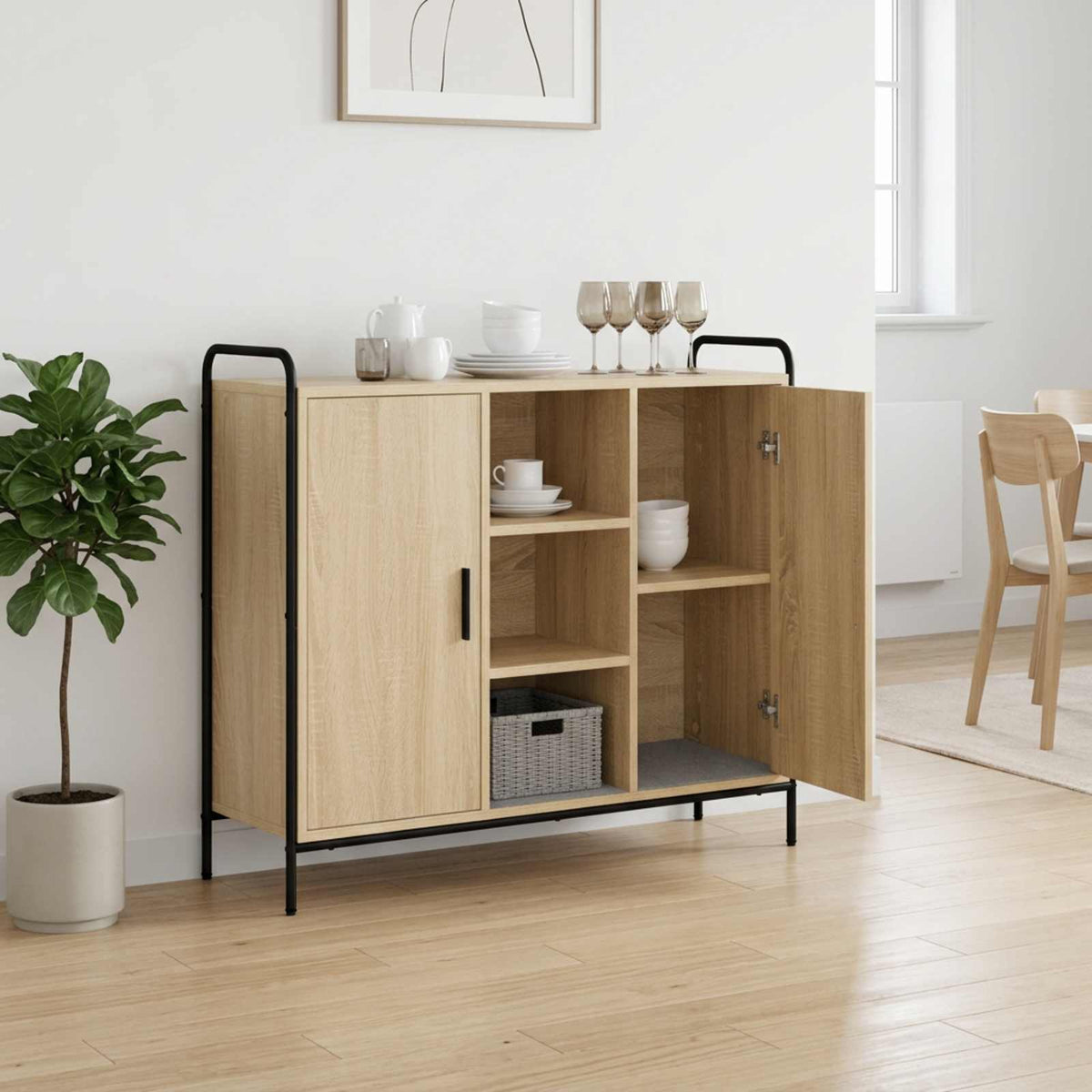 Sideboard Sonoma Oak 98.5 x 33 x 81 cm Engineered Wood