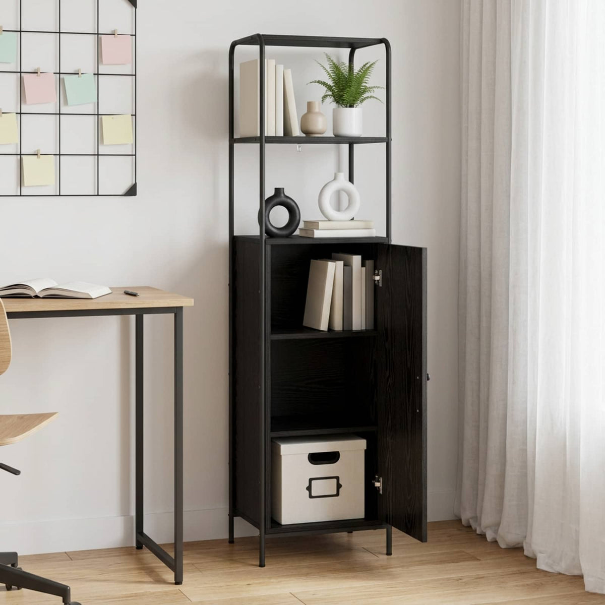 Highboard Black Oak 40 x 33 x 161 cm Engineered Wood