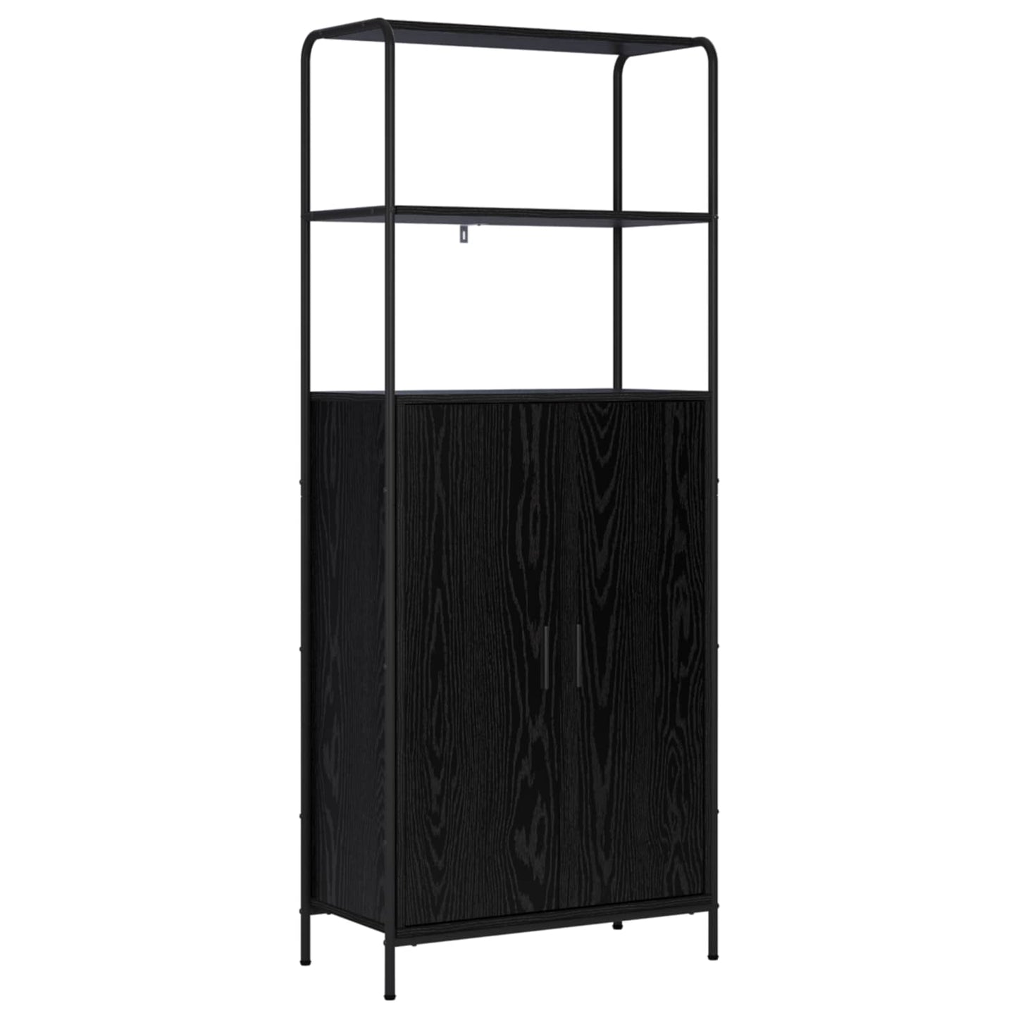 Highboard Black Oak 65 x 33 x 161 cm Engineered Wood