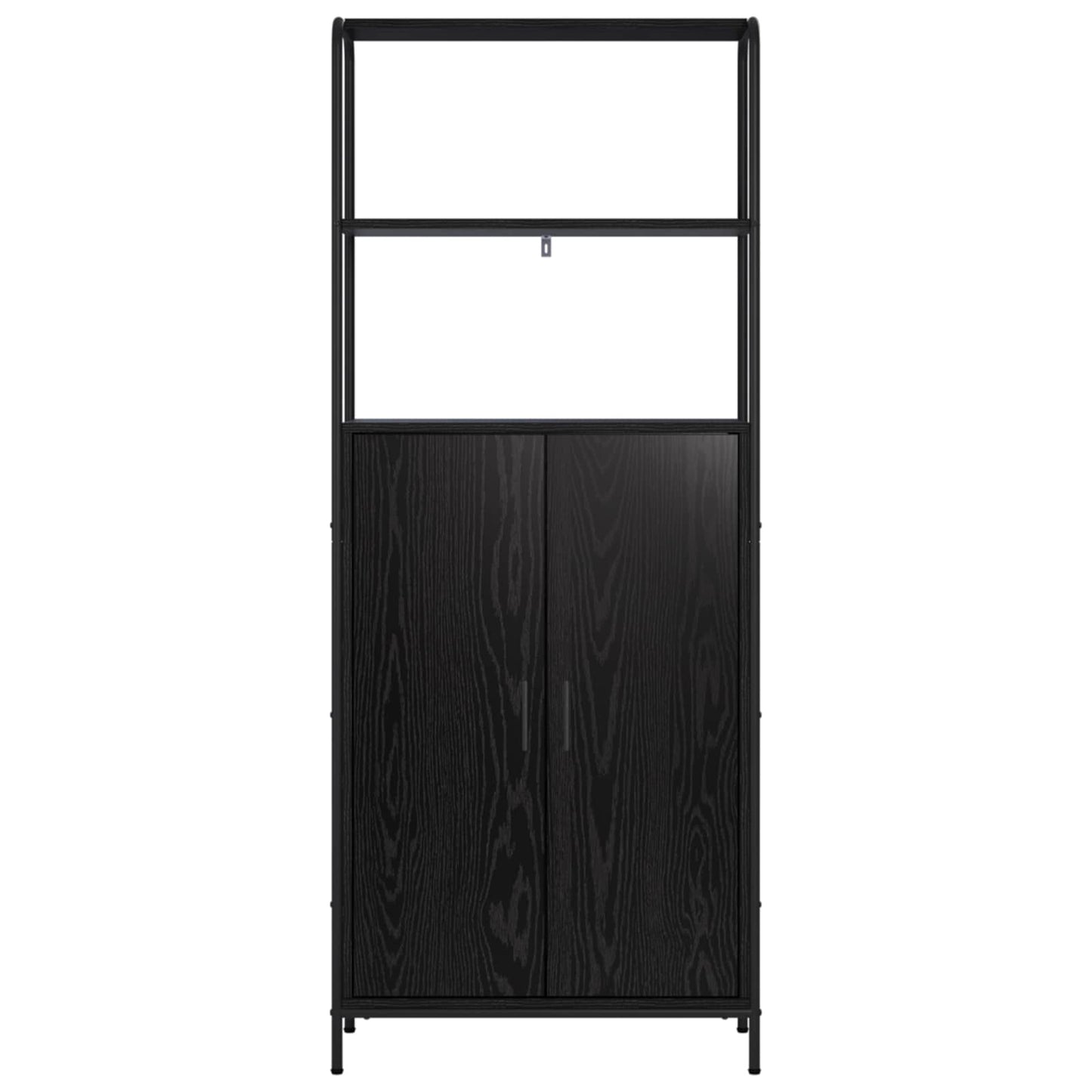 Highboard Black Oak 65 x 33 x 161 cm Engineered Wood