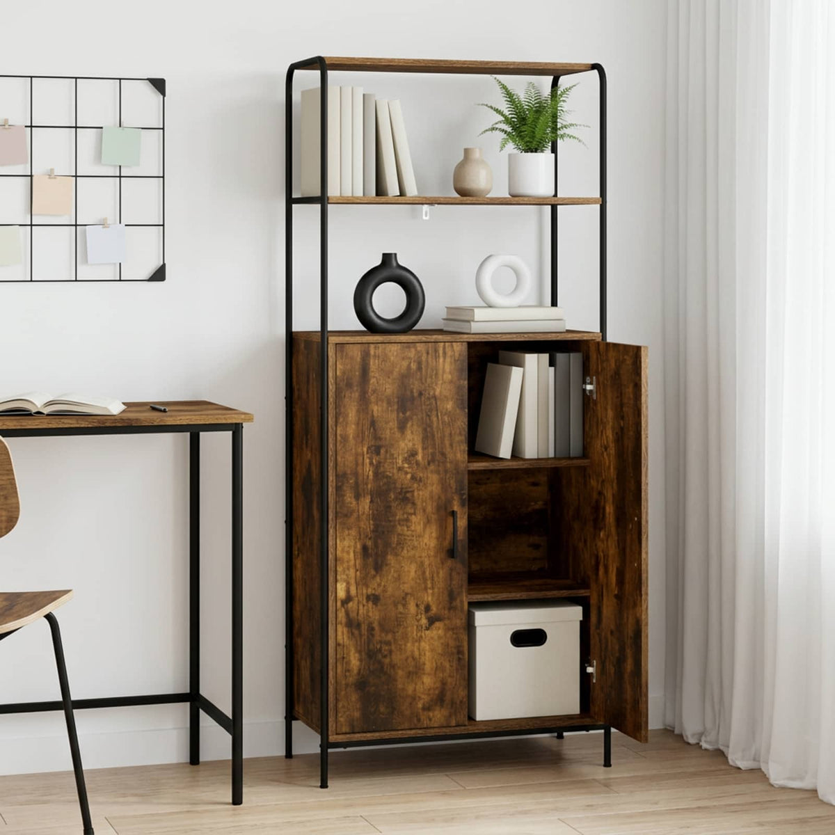 Highboard Smoked Oak 65 x 33 x 161 cm Engineered Wood