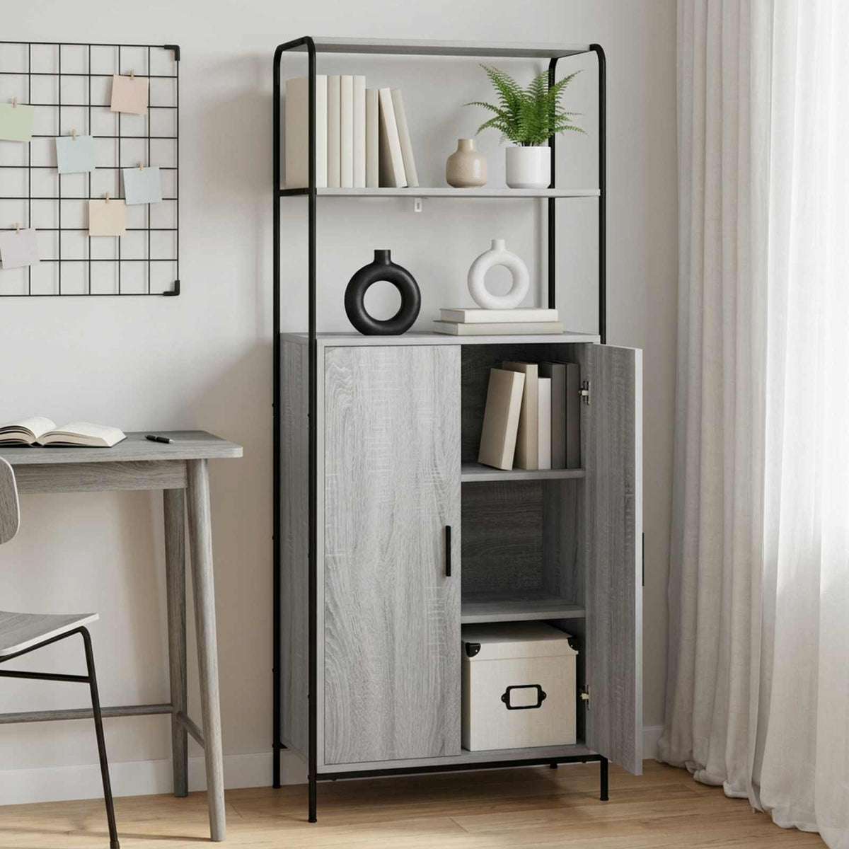 Highboard Grey Sonoma 65 x 33 x 161 cm Engineered Wood
