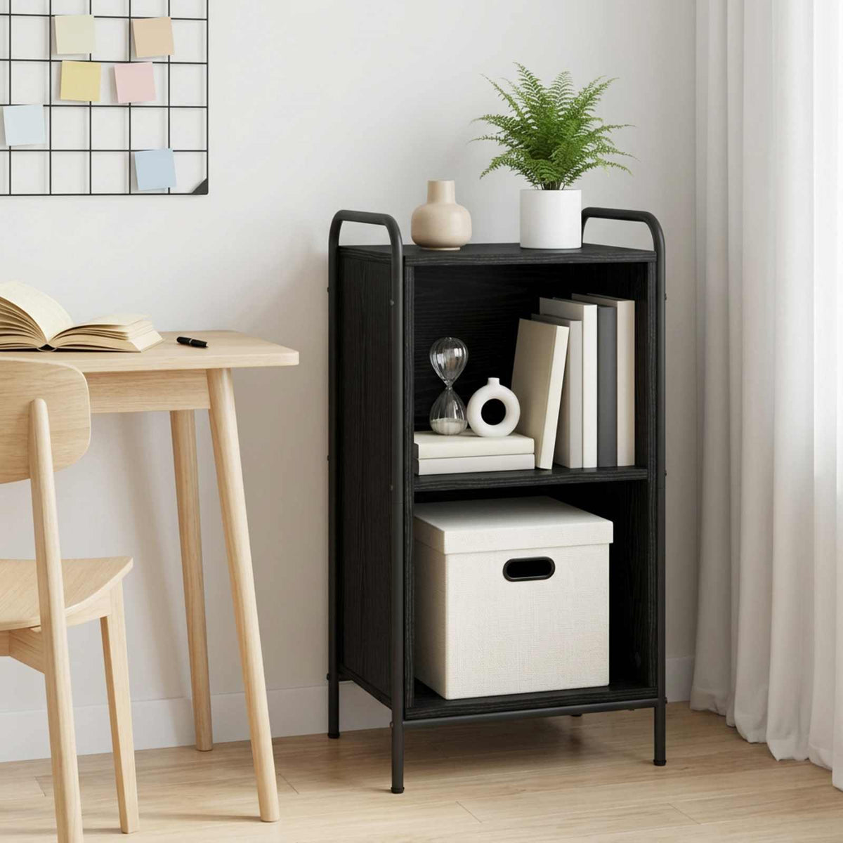 Book Cabinet 43 x 33 x 80 cm Engineered Wood Black Oak