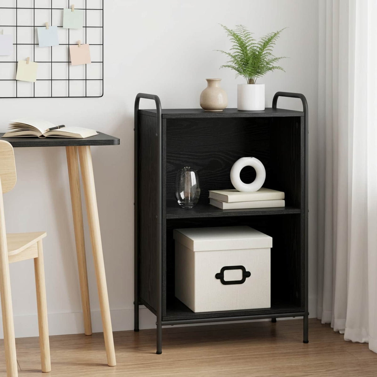 Book Cabinet 55.5 x 33 x 80 cm Engineered Wood Black Oak