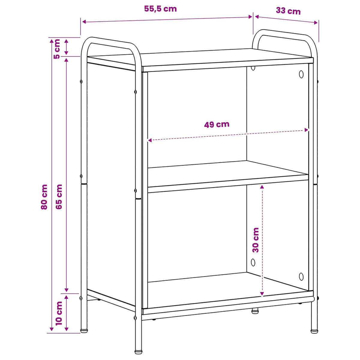 Book Cabinet 55.5 x 33 x 80 cm Engineered Wood Sonoma Oak