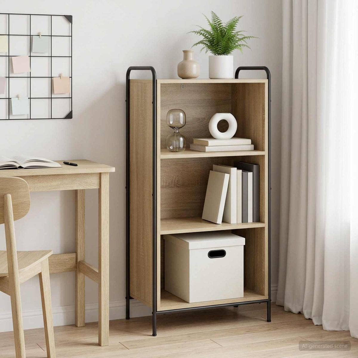 Book Cabinet 55.5 x 33 x 111 cm Engineered Wood Sonoma Oak