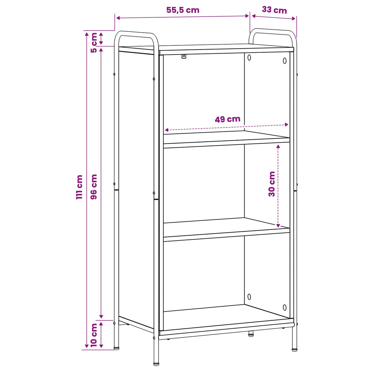 Book Cabinet 55.5 x 33 x 111 cm Engineered Wood Sonoma Oak