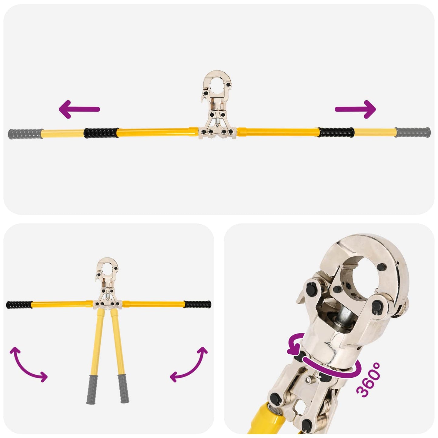 Hydraulic Pipe Crimping Tool 2 pcs Yellow Steel