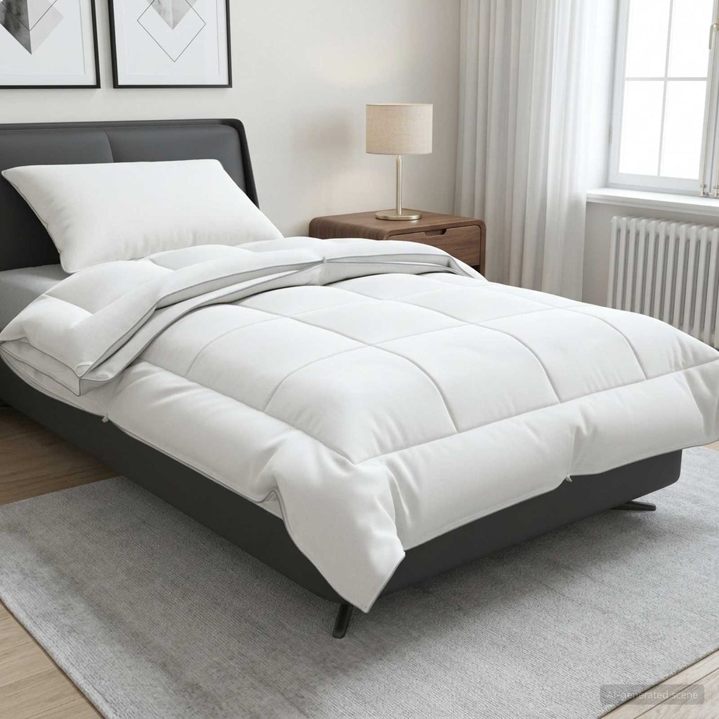 Duvet 135x220 cm 4 Seasons 200+300 GSM Australian Wool White