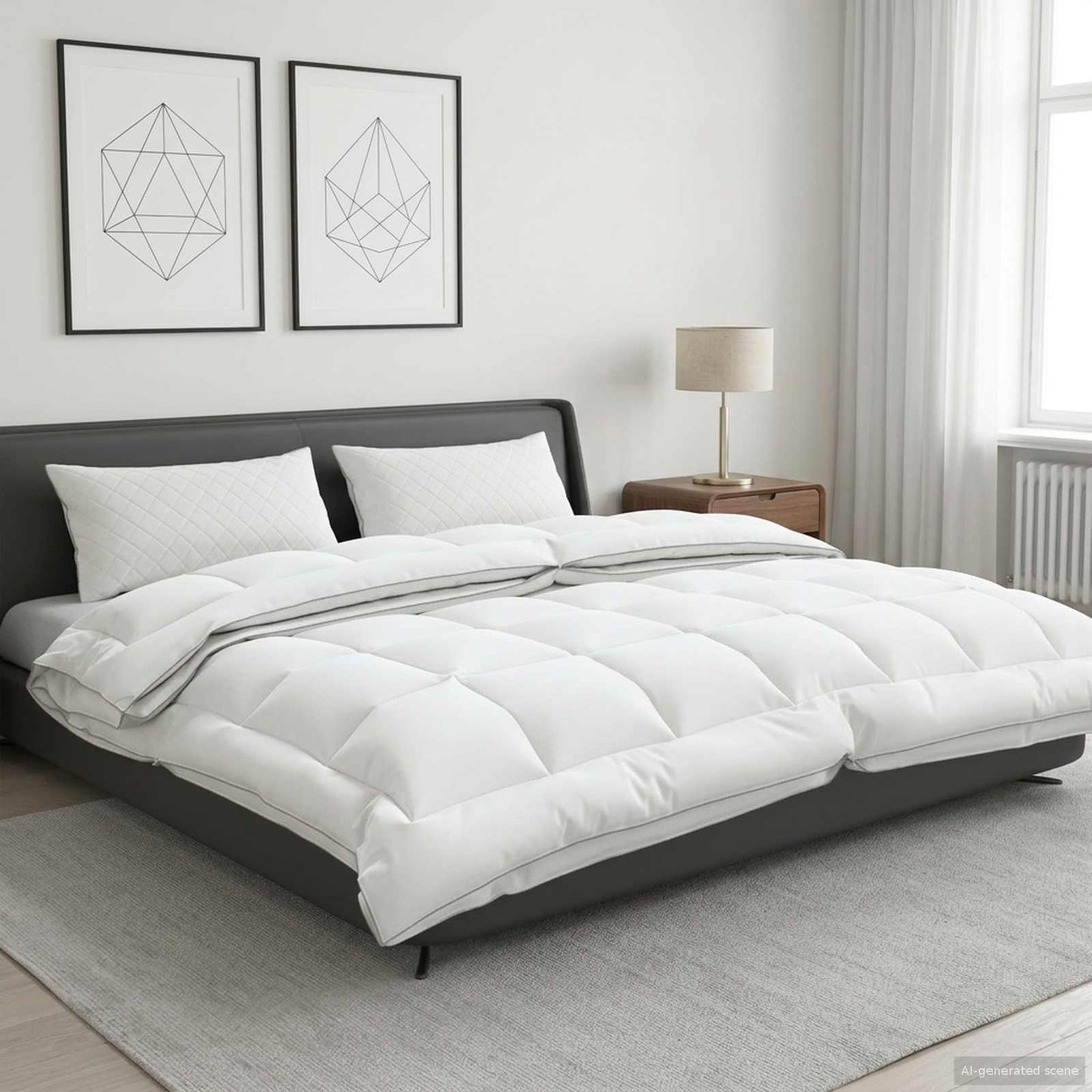 Duvet 240x260 cm 4 Seasons 200+300 GSM Australian Wool White