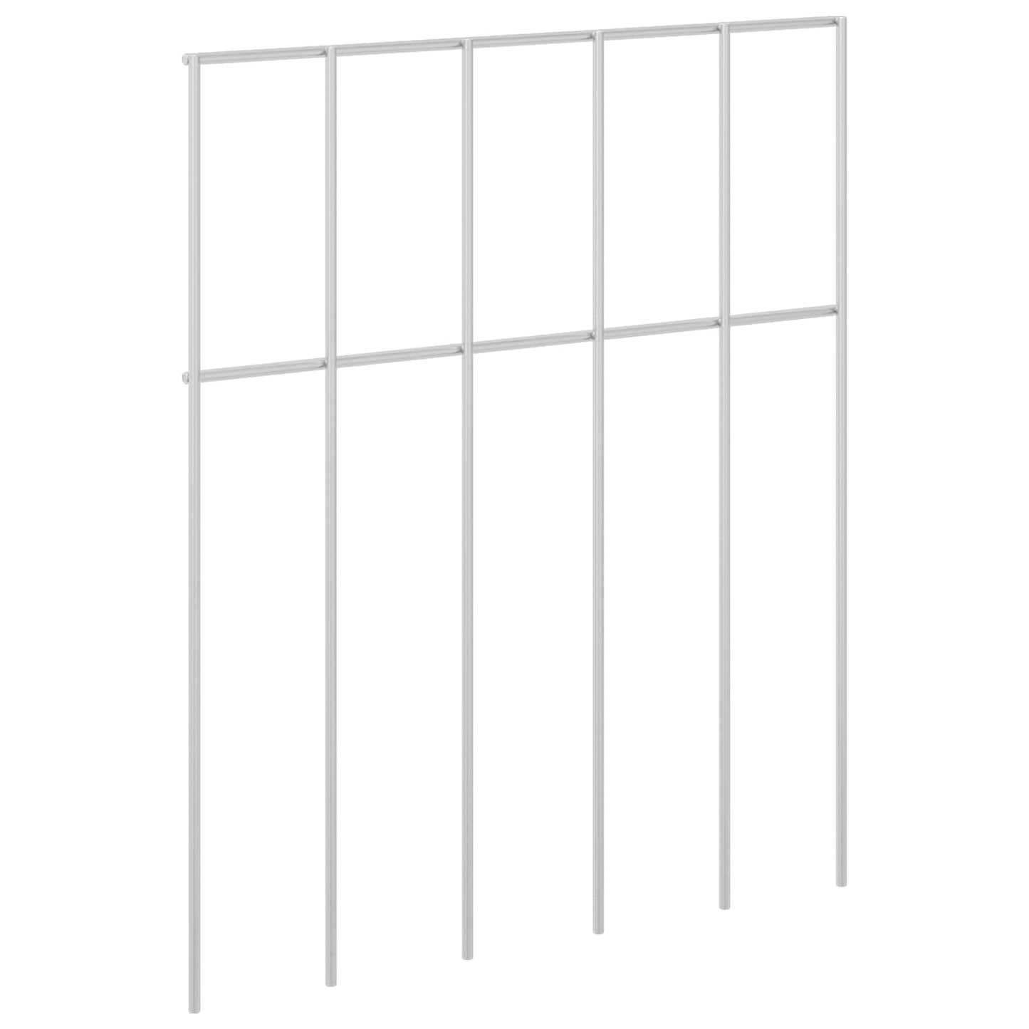 Garden Fence Panel 12 pcs Galvanised Steel Silver