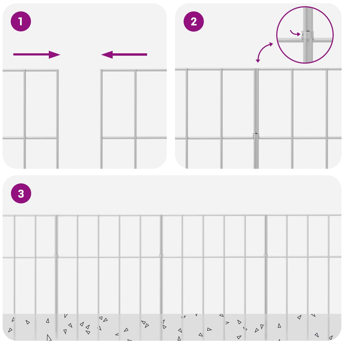Garden Fence Panel 24 pcs Galvanised Steel Silver