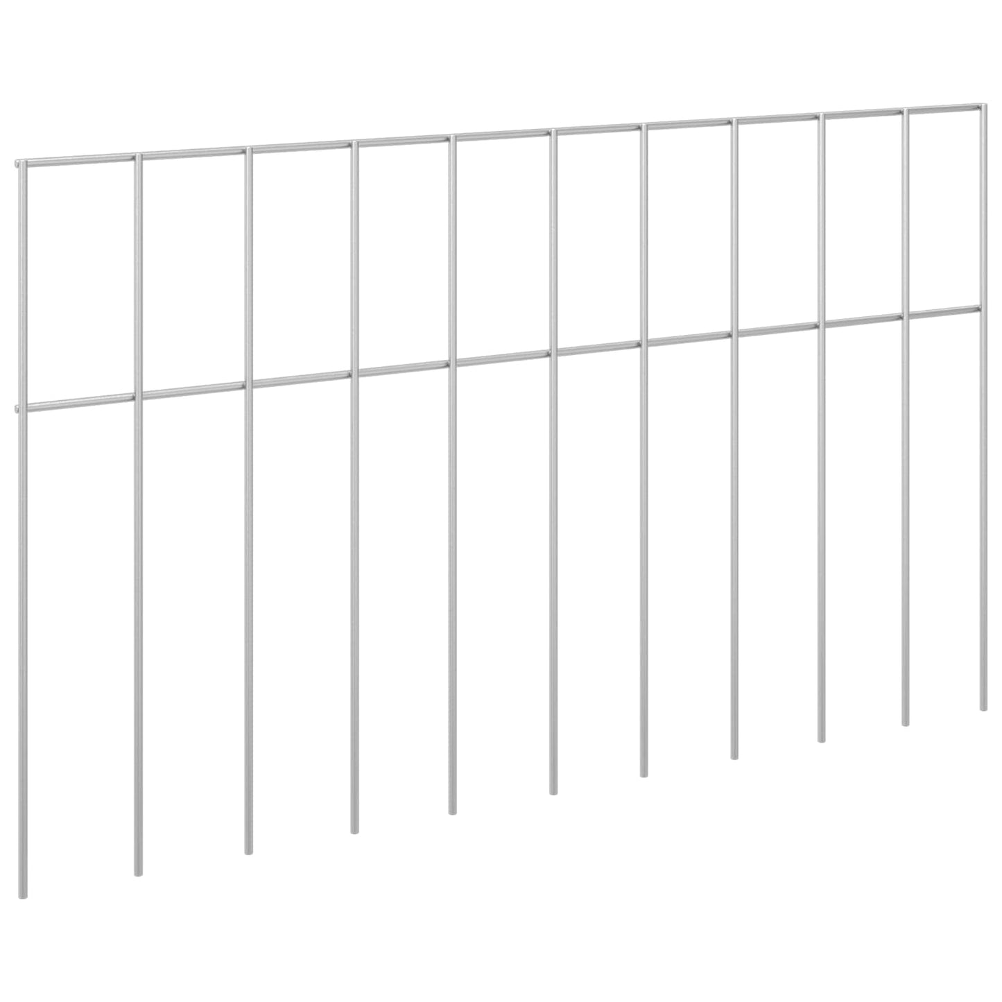 Garden Fence Panel 24 pcs Galvanised Steel Silver