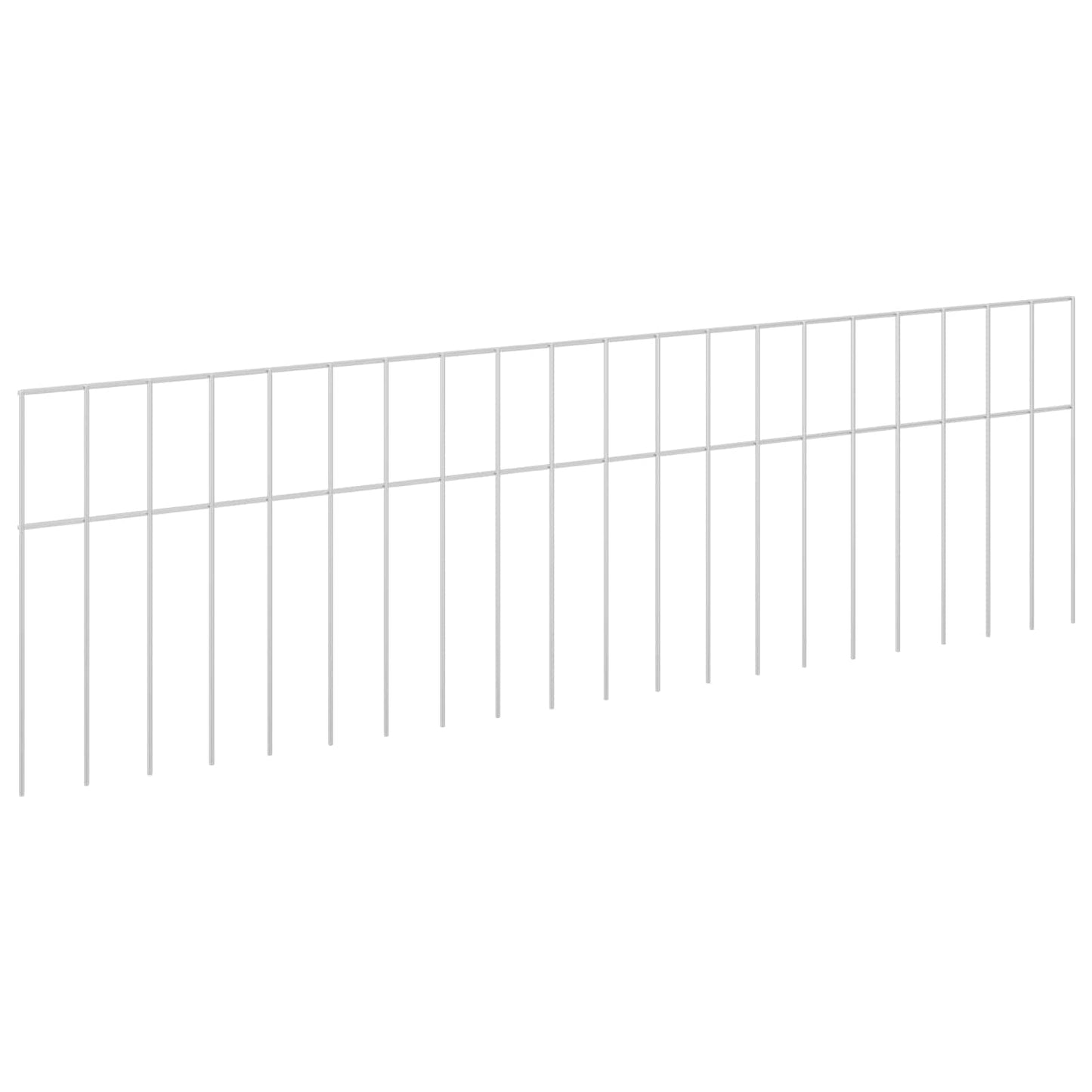 Garden Fence Panel 48 pcs Galvanised Steel Silver