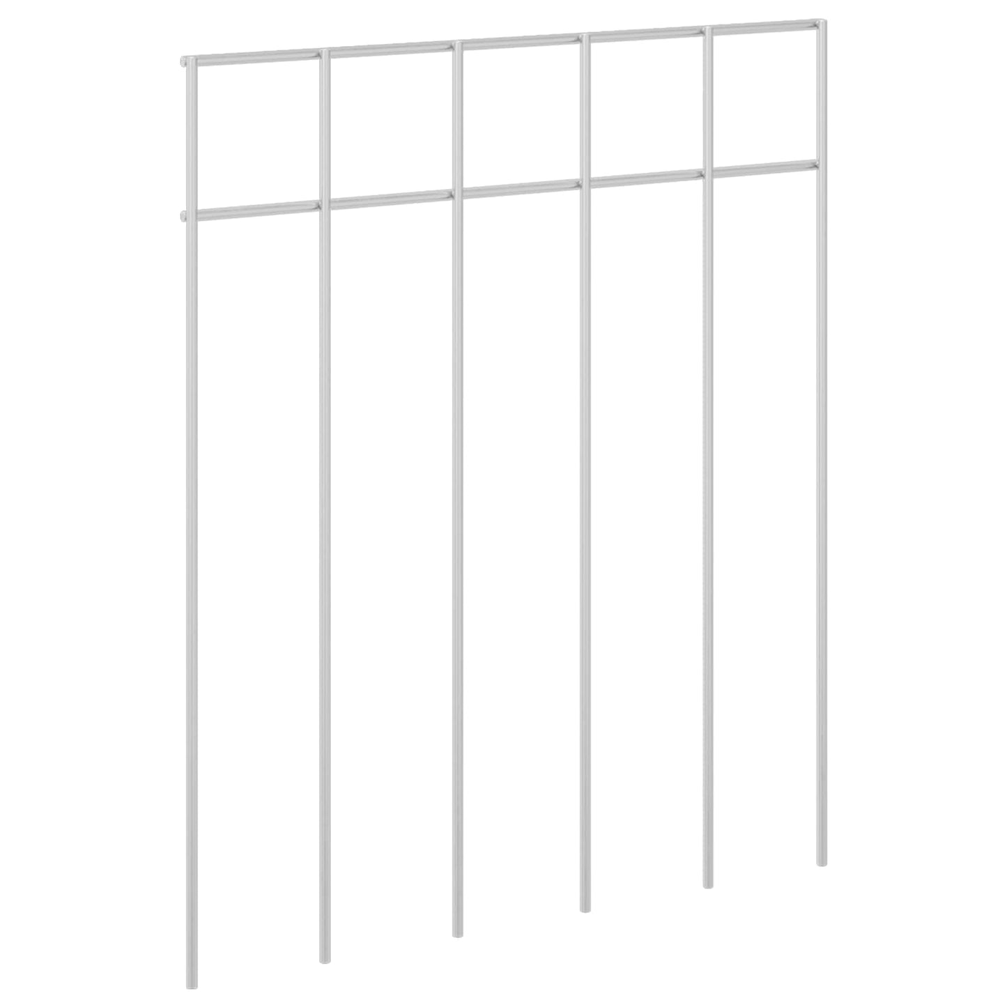 Garden Fence Panel 24 pcs Galvanised Steel Silver