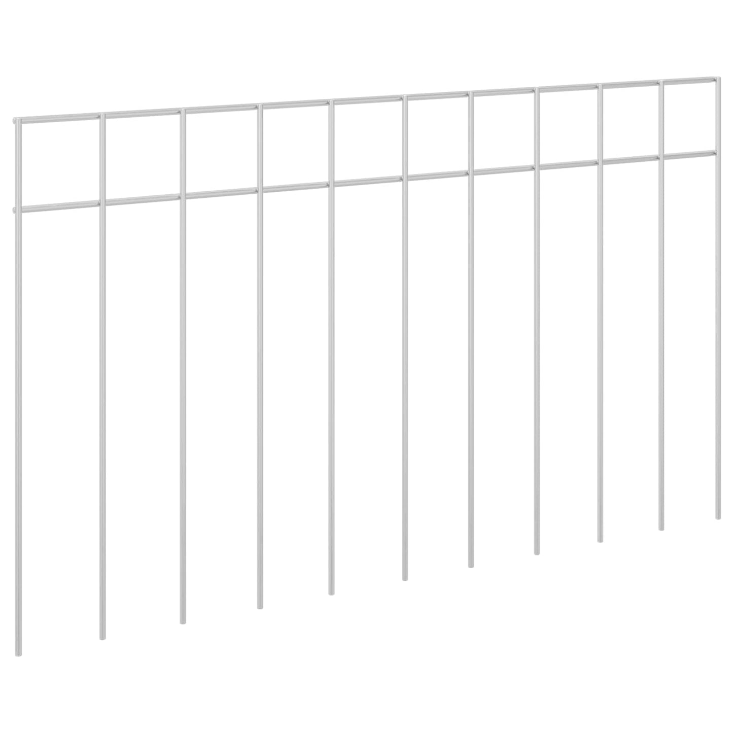 Garden Fence Panel 24 pcs Galvanised Steel Silver