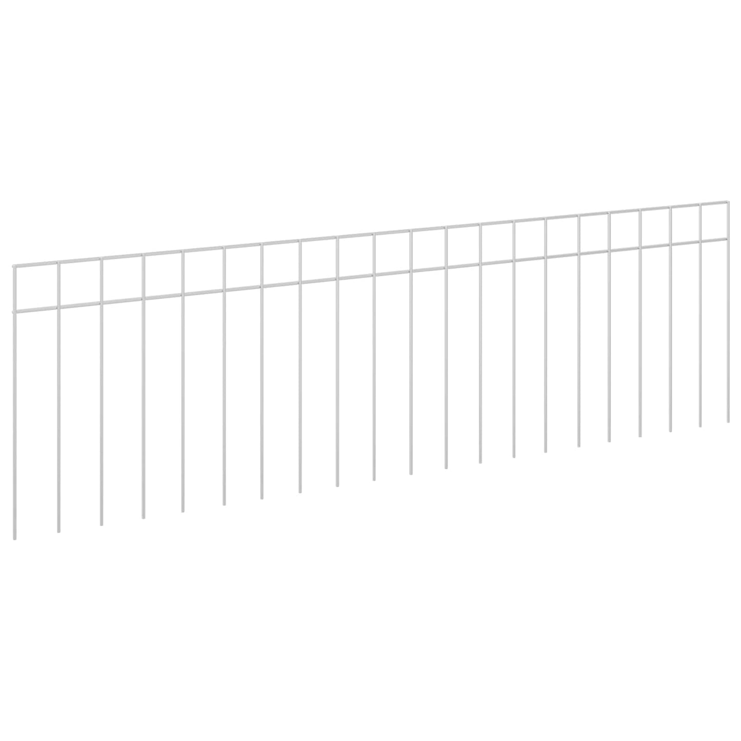 Garden Fence Panel 24 pcs Galvanised Steel Silver
