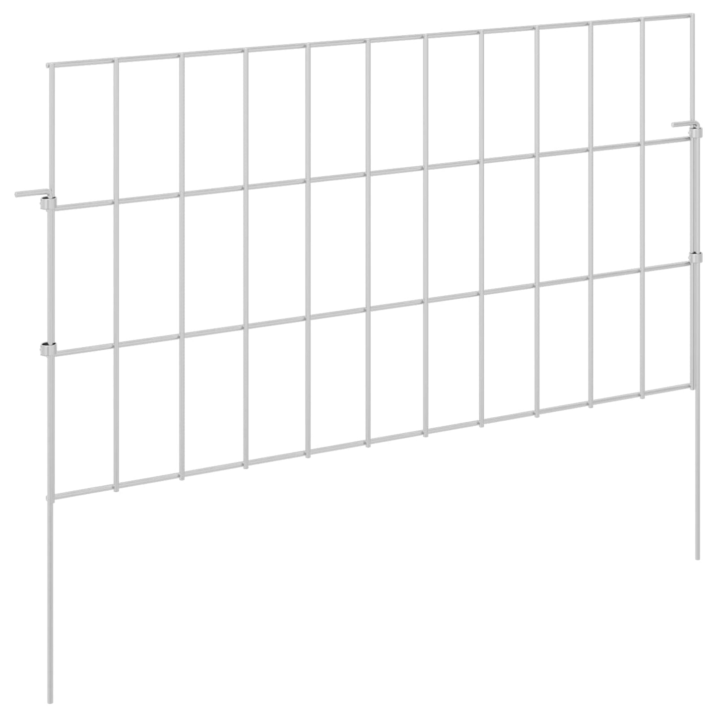 Garden Fence with Stakes 48 pcs 55 x 30 cm Mesh Silver