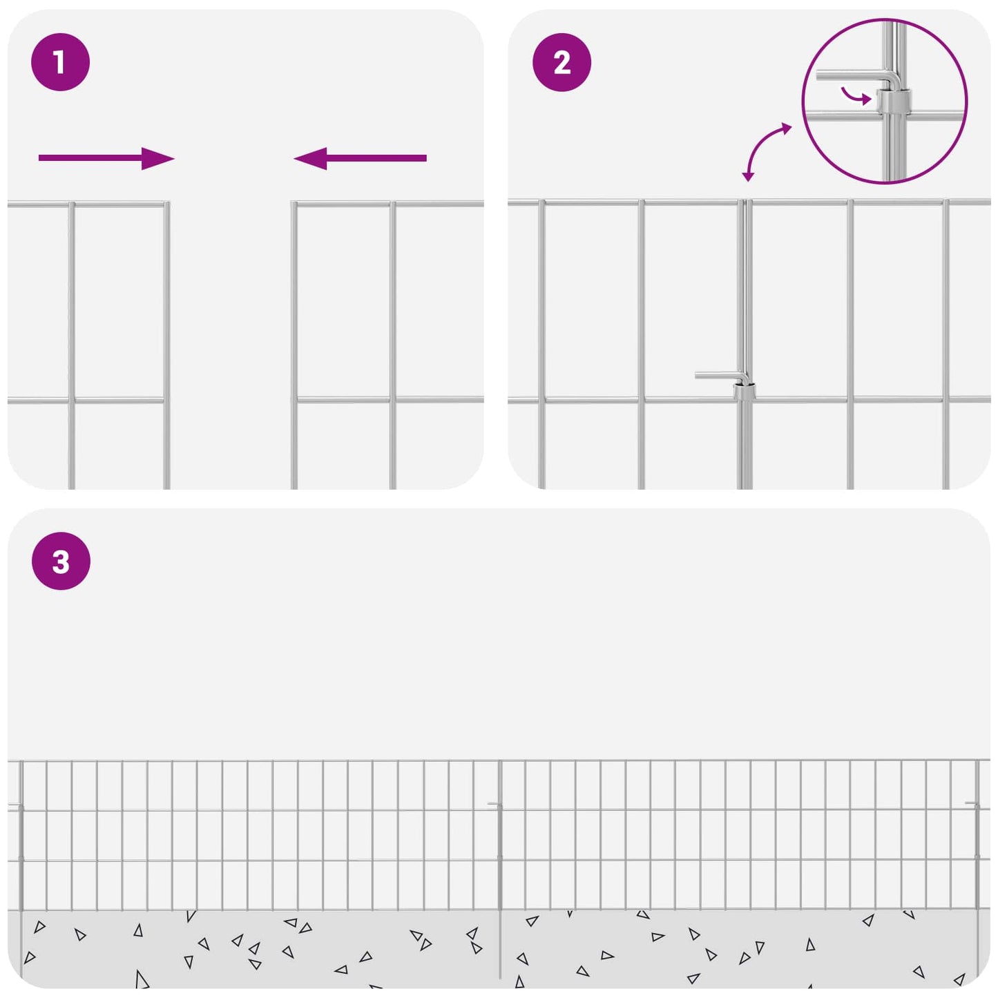 Garden Fence with Stakes 12 pcs 95 x 30 cm Mesh Silver