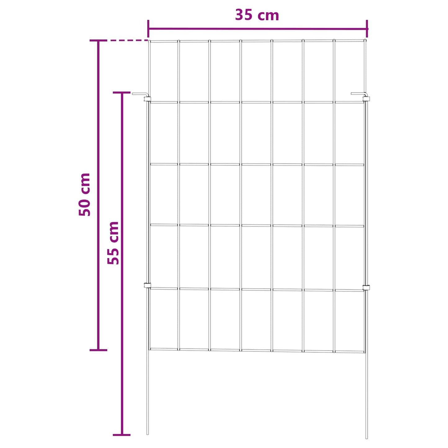 Garden Fence with Stakes 12 pcs 35 x 50 cm Mesh Silver