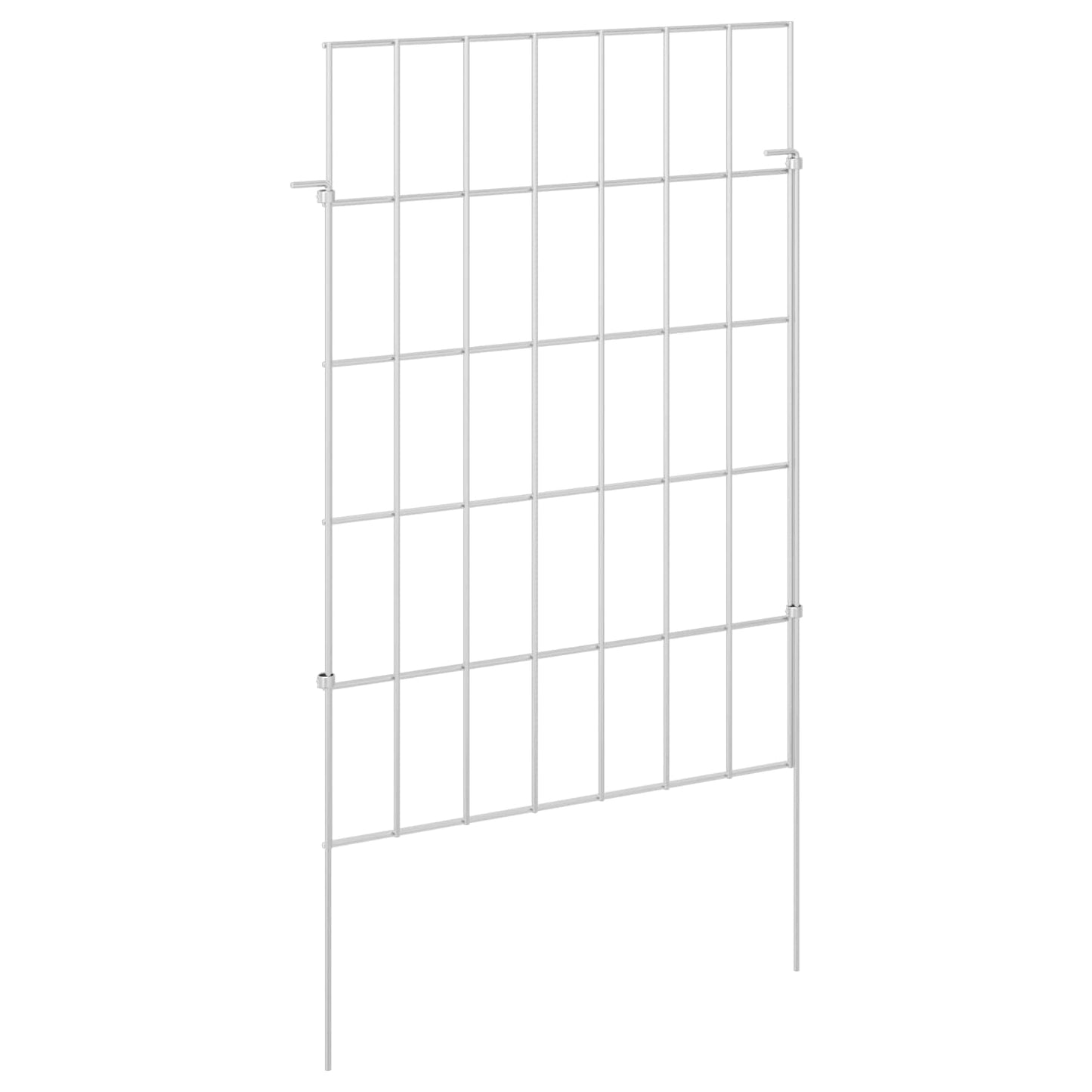 Garden Fence with Stakes 24 pcs 35 x 50 cm Mesh Silver