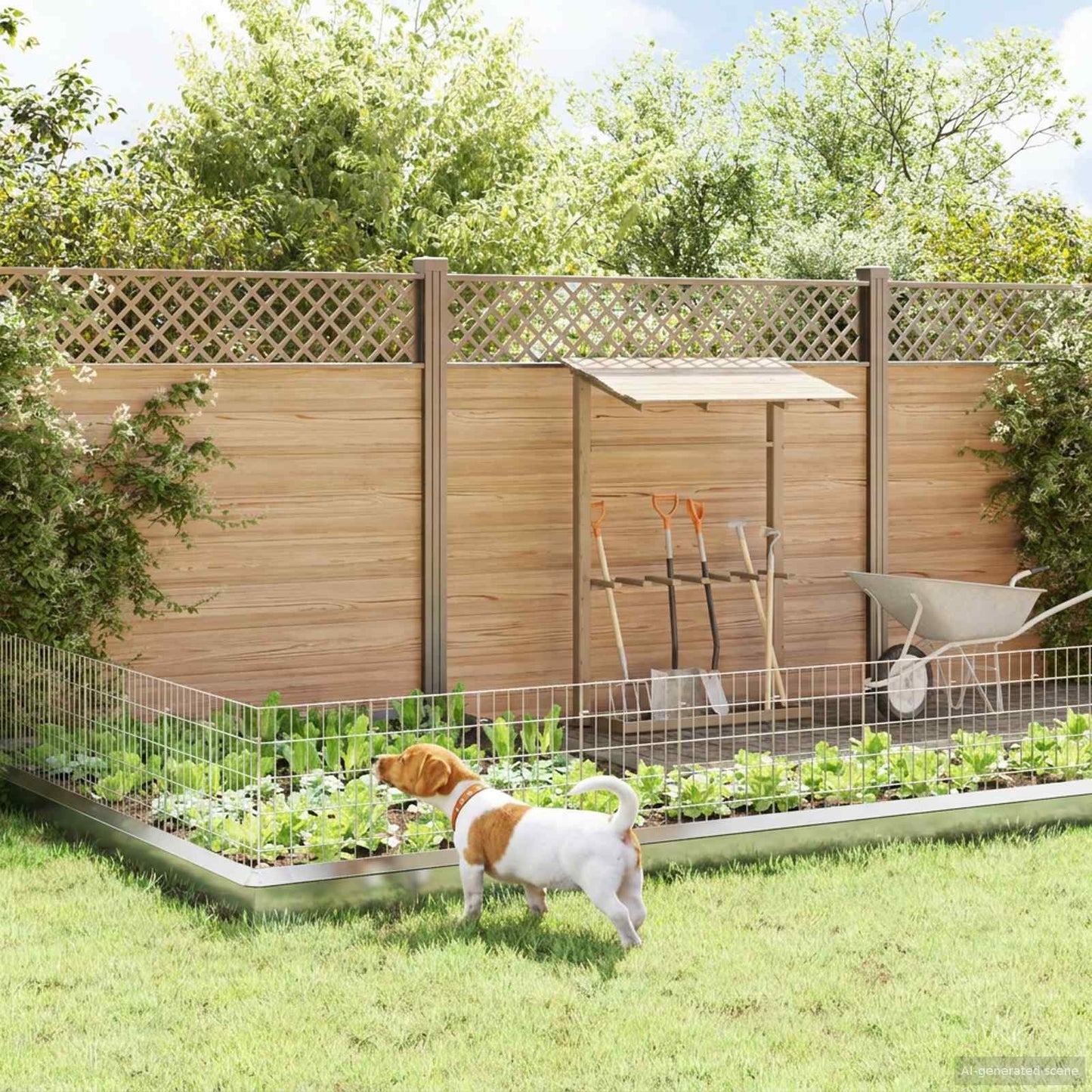 Garden Fence with Stakes 48 pcs 35 x 50 cm Mesh Silver