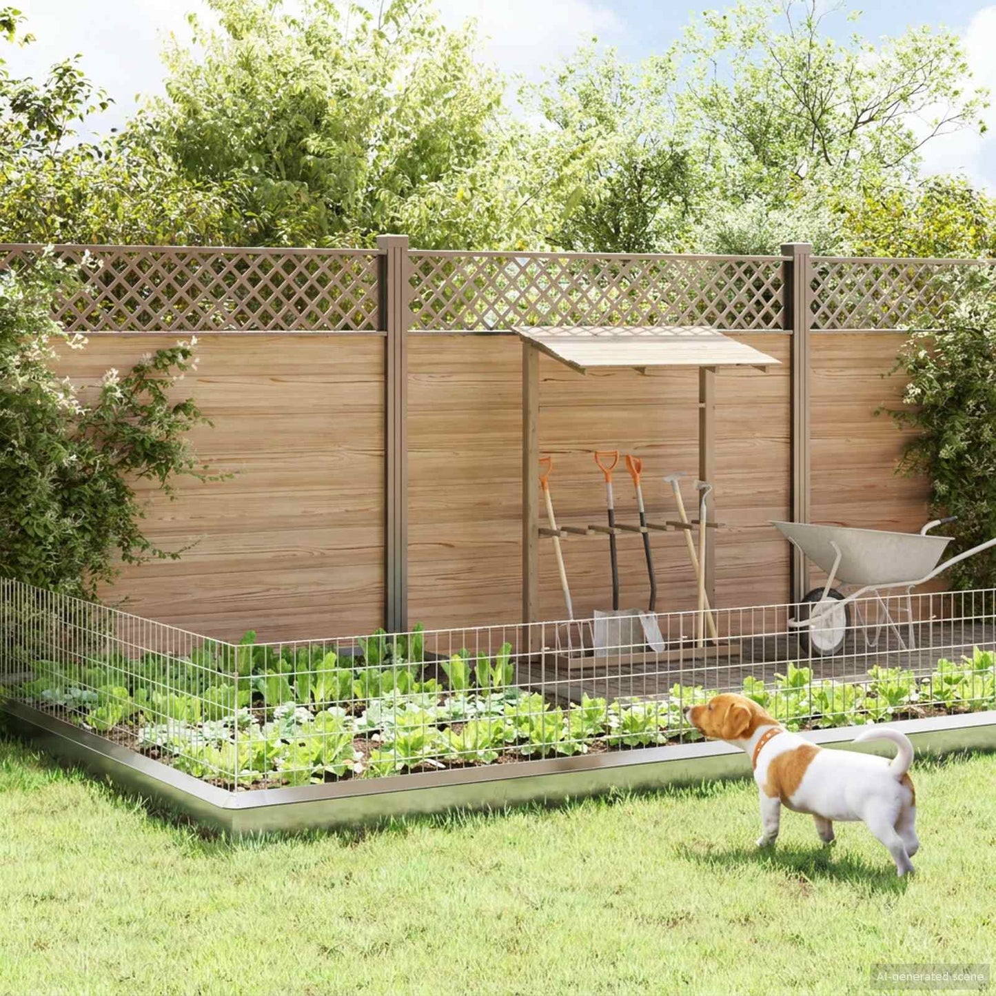 Garden Fence with Stakes 12 pcs 55 x 50 cm Mesh Silver