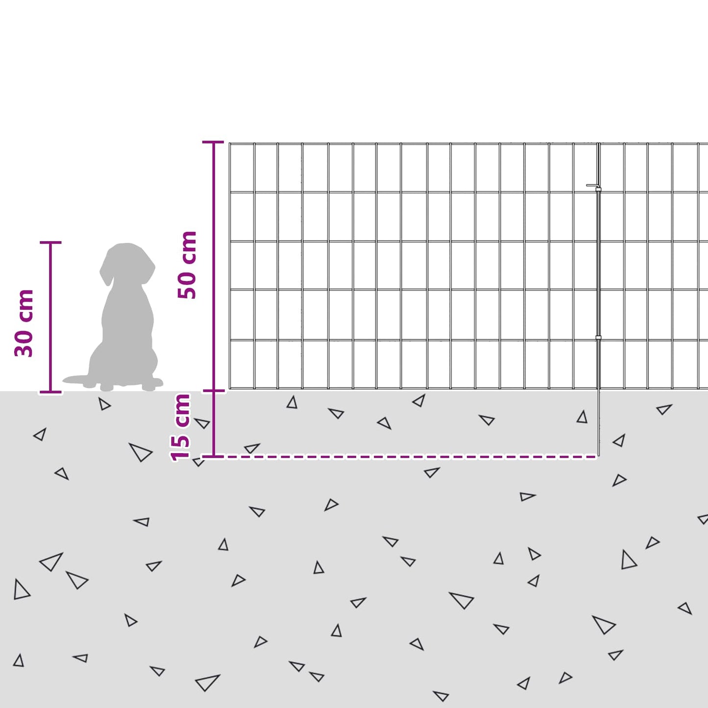 Garden Fence with Stakes 24 pcs 75 x 50 cm Mesh Silver
