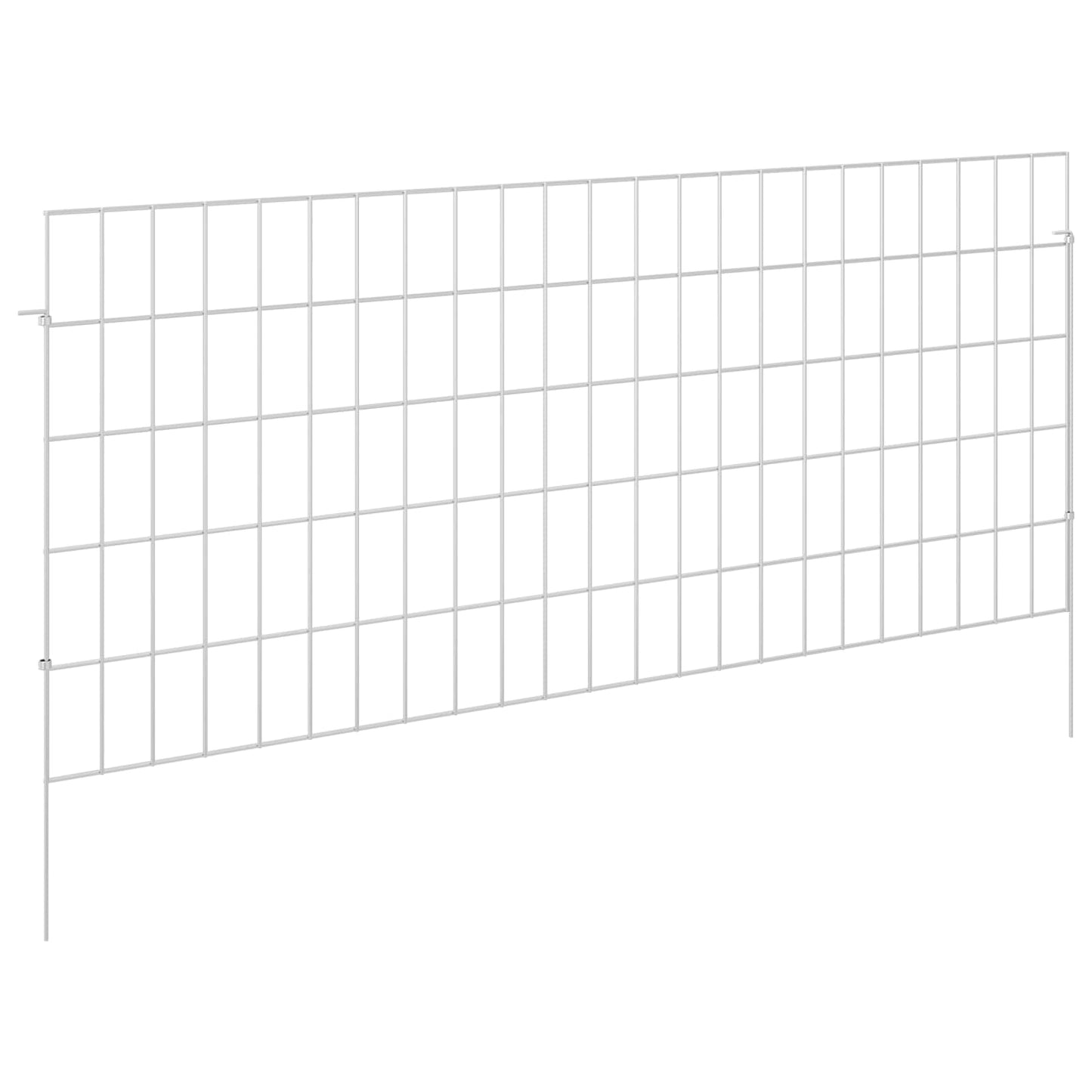 Garden Fence with Stakes 12 pcs 115 x 50 cm Mesh Silver
