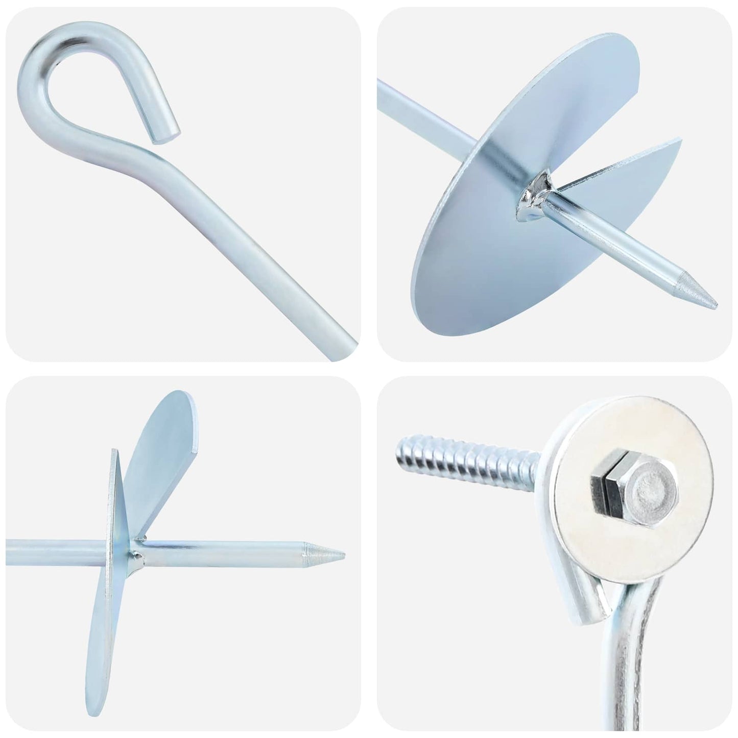 Earth anchor 6 pcs Silver Ø10 x 60 cm Galvanized Metal