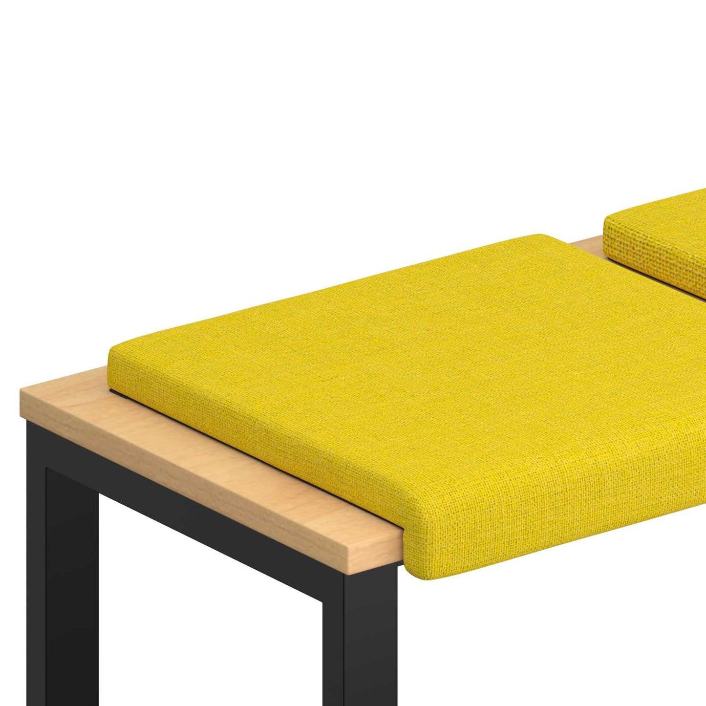Bench Cushion 2 pcs Fabric Light Yellow Depth 35 cm