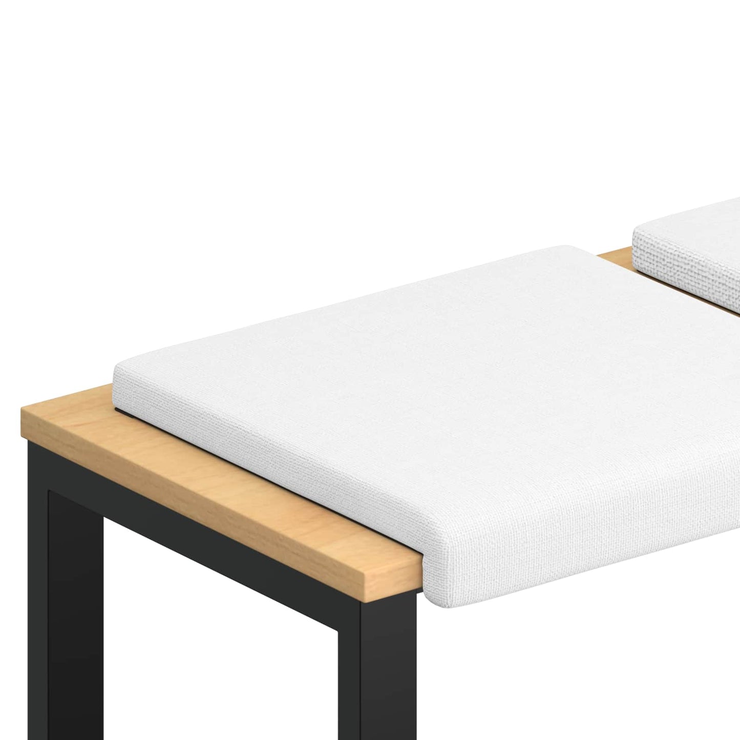 Bench Cushion 2 pcs Fabric White Depth 35 cm