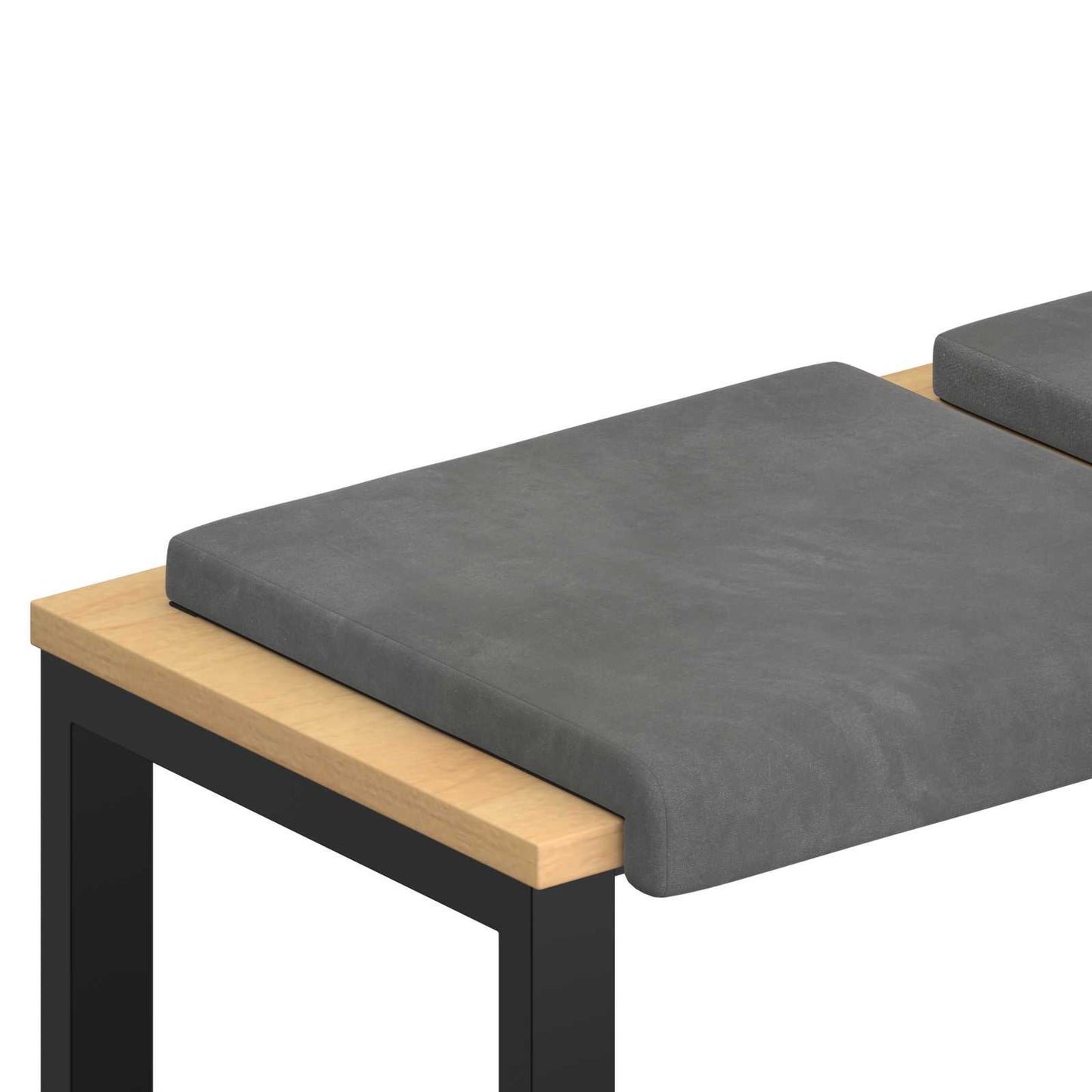 Bench Cushion 2 pcs Velvet Dark Grey Depth 35 cm