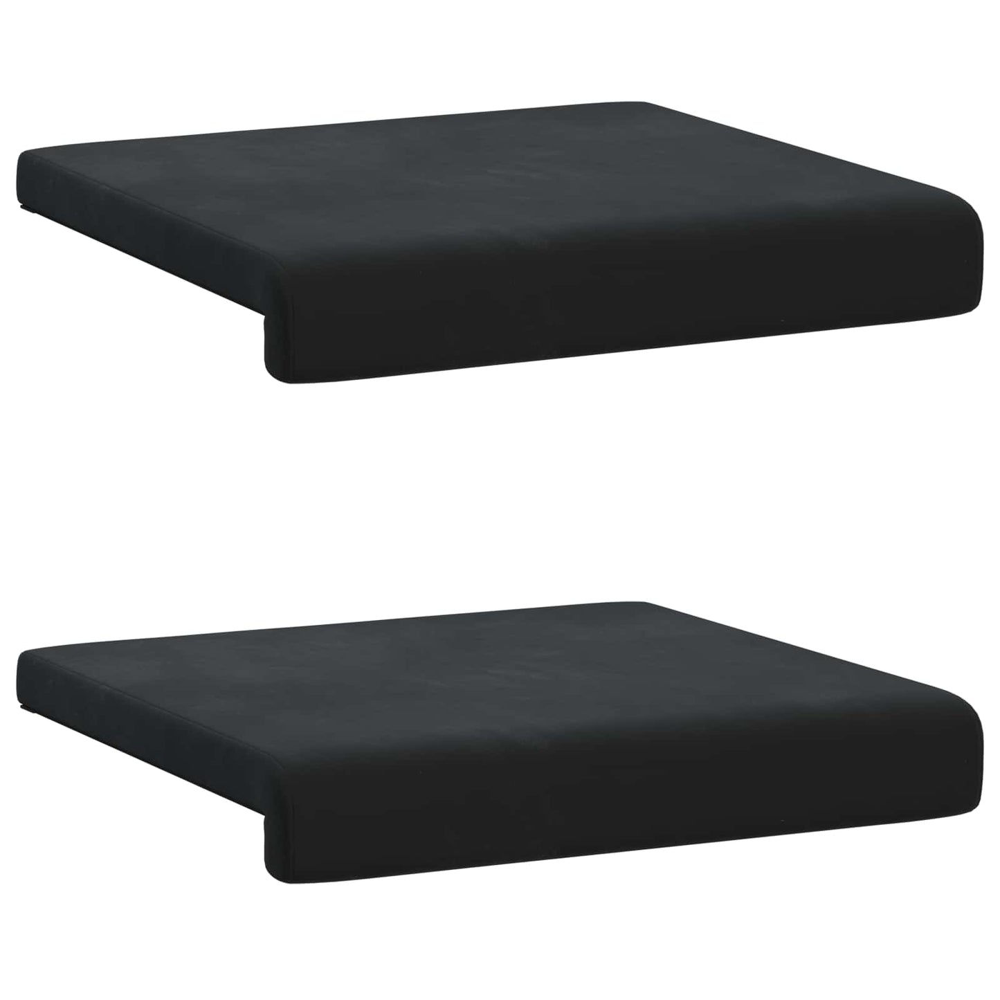 Bench Cushion 2 pcs Velvet Black Depth 35 cm