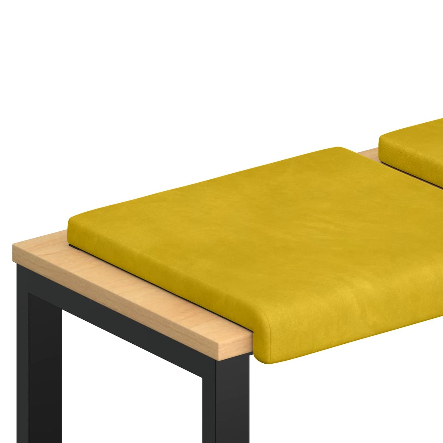 Bench Cushion 2 pcs Velvet Yellow Depth 35 cm
