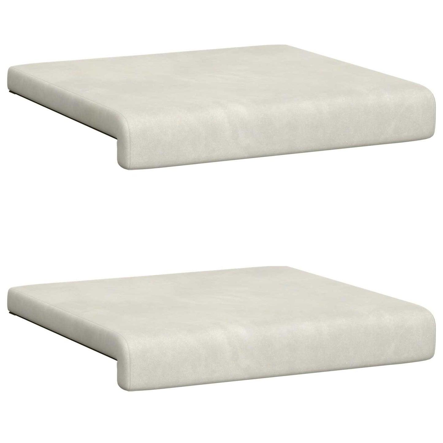 Bench Cushion 2 pcs Velvet Cream Depth 35 cm